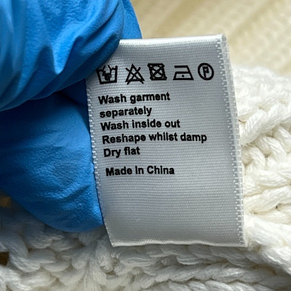 ME+EM Top Women's Large White Cotton Open Stitch Pouf 1/2 Sleeve Sweater Tee - Picture 6 of 9